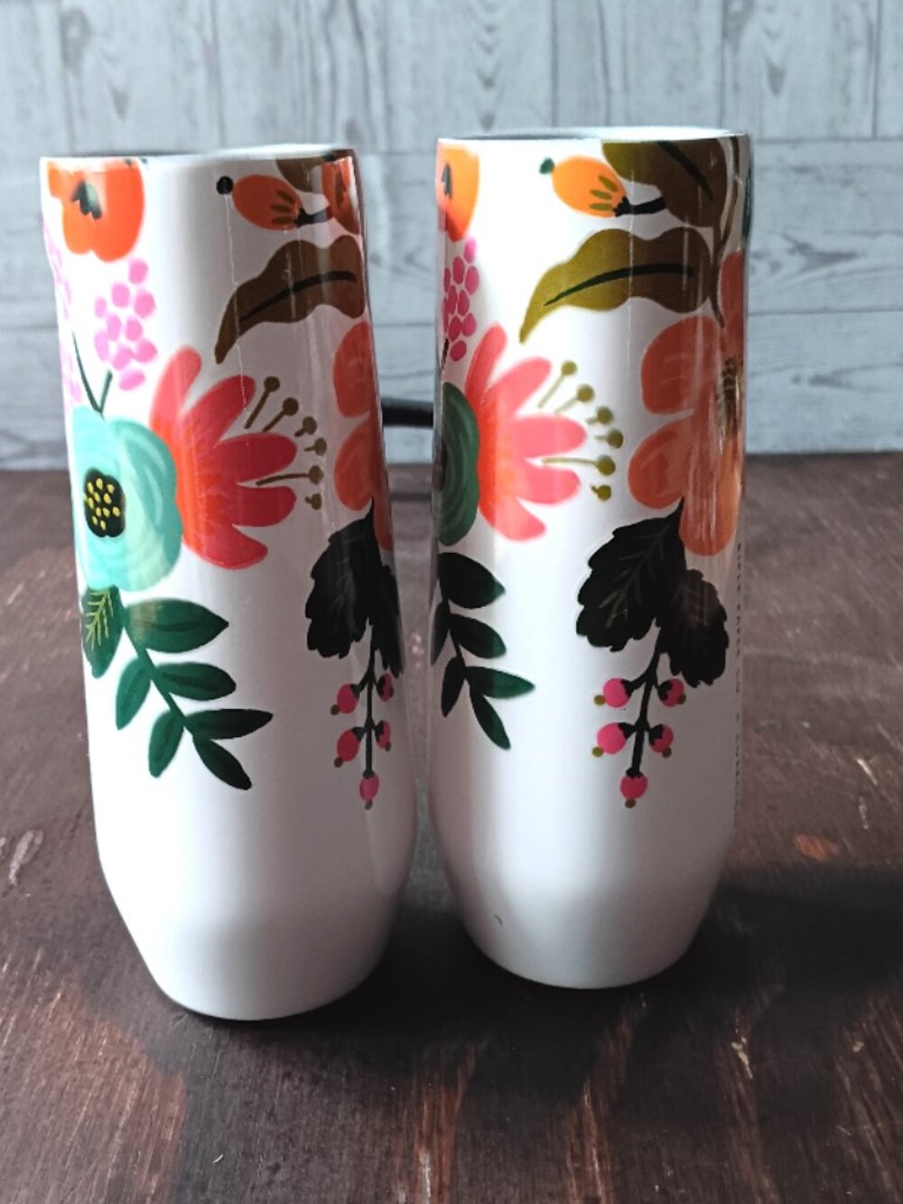 Set of 2 Rifle Paper Co Stainless Steel Flutes: Garden Party Pattern